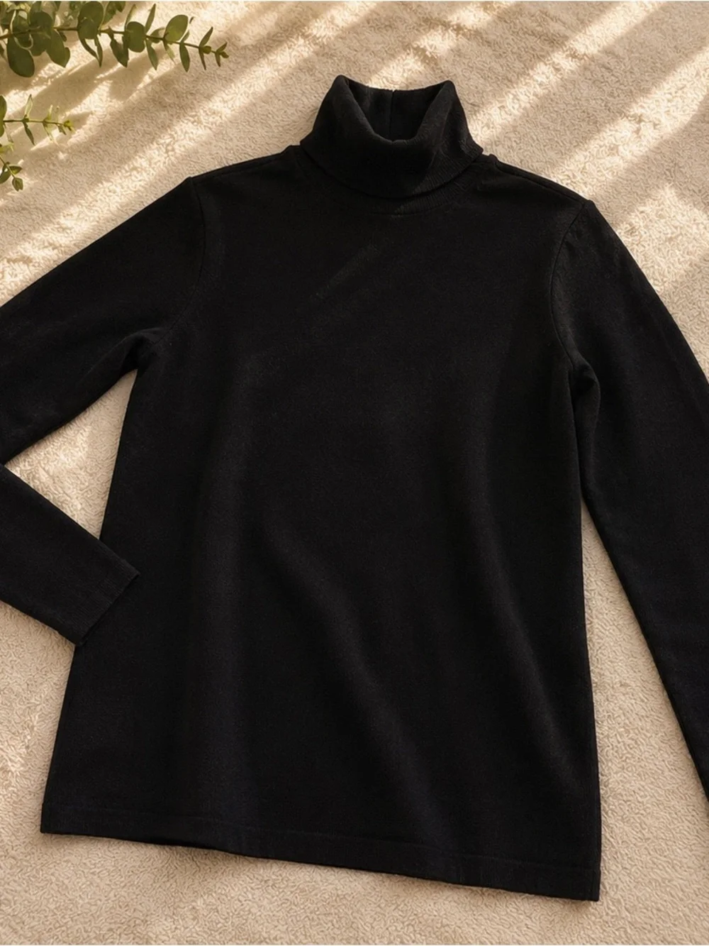 Philosophy Black Slim-Fit Turtleneck Sweater